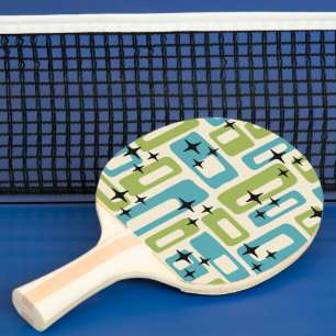 Raquete De Ping Pong Retro Moderno Abstrato de Meados do Século