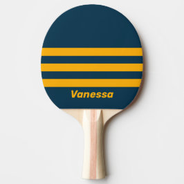 Raquete De Ping Pong Retro Moonlit Tide Three Across Striping with Name