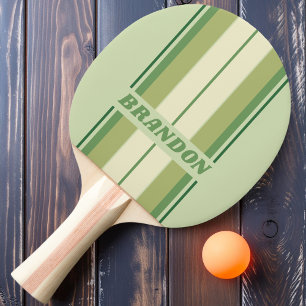 Raquete De Ping Pong Retro Moss Arco-íris Placa Listras com Nome