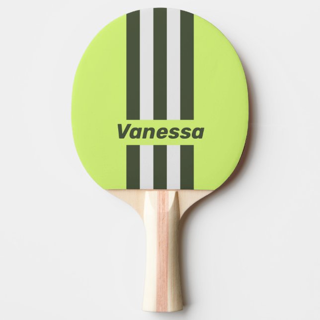 Raquete De Ping Pong Retro Moss Fade com Listras e Nome (Frente)