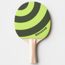 Raquete De Ping Pong Retro Moss Fade Três Círculos Listrado com Nome