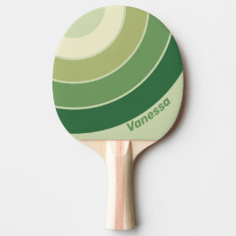 Raquete De Ping Pong Retro Musgo Arco-íris Círculo Listra com Nome