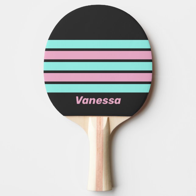 Raquete De Ping Pong Retro Night Prism Across Striping with Name (Frente)