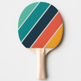 Raquete De Ping Pong Retro Oceano Arco-íris Negrito Listrado