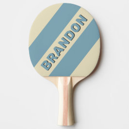 Raquete De Ping Pong Retro Oceano Três Listras em Negrito com Nome