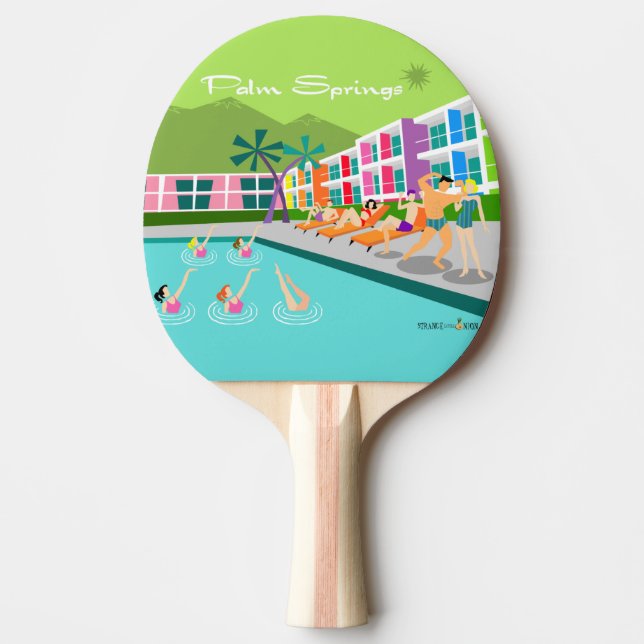Raquete De Ping Pong Retro Palm Primavera Hotel Ping Pong Paddle (Frente)
