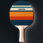 Raquete De Ping Pong Retro Personalizado<br><div class="desc">Esta pá de ping personalizada apresenta uma paleta de cores retrorativa com uma fonte de tendência legal.</div>