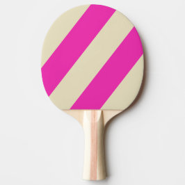 Raquete De Ping Pong Retro Rosa Três Listras Negras em Negrito