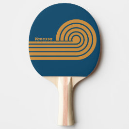 Raquete De Ping Pong Retro Royal Gold Dual Curl Listras com Nome