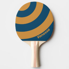 Raquete De Ping Pong Retro Royal Gold Três Listras de Círculo com Nome