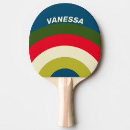 Raquete De Ping Pong Retro Rugby Ascendente com Nome Listrado