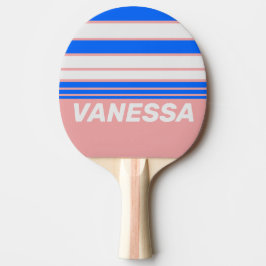 Raquete De Ping Pong Retro Sea Kiss Horizon Striping with Name