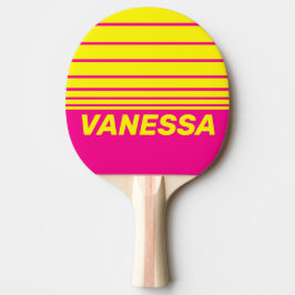Raquete De Ping Pong Retro Sol Ensolarado Três Faixas no Horizonte com 