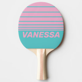 Raquete De Ping Pong Retro South Beach Horizon Faixas com Nome