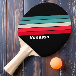 Raquete De Ping Pong Retro Stealth Listras de Arco-íris com Nome