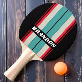 Raquete De Ping Pong Retro Stealth Listras de Arco-íris na Prancha com 