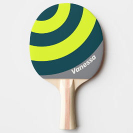 Raquete De Ping Pong Retro Storm Cloud Grove Circle Stripe with Name