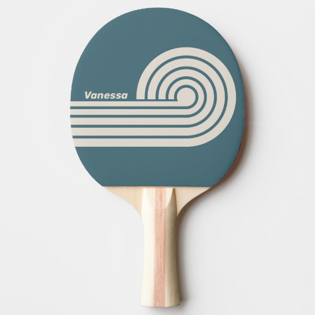 Raquete De Ping Pong Retro Storm Dual Curl Listras com Nome (Frente)