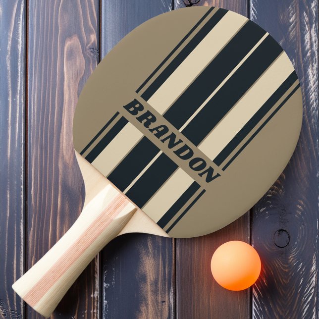 Raquete De Ping Pong Retro Stormy Desert Board Listras com Nome (Criador carregado)