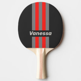 Raquete De Ping Pong Retro Stormy Sky Pin Stripes with Name