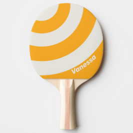 Raquete De Ping Pong Retro Sun Kissed Three Circle Stripe with Name