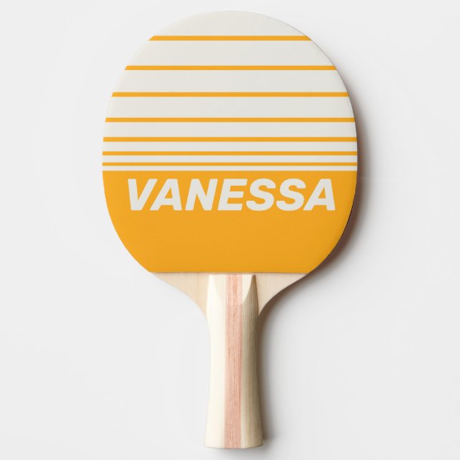 Raquete De Ping Pong Retro Sun Kissed Three Horizon Striping with Name (Frente)