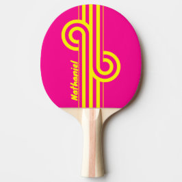 Raquete De Ping Pong Retro Sun Soaked Stripe Loop com Nome
