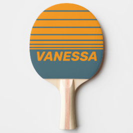 Raquete De Ping Pong Retro Sunshine Três Faixas Horizontais com Nome