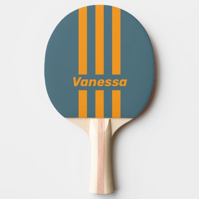 Raquete De Ping Pong Retro Sunshine Três Listras com Nome (Frente)