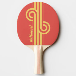 Raquete De Ping Pong Retro Surf Sunset Dual Stripe Loop com Nome