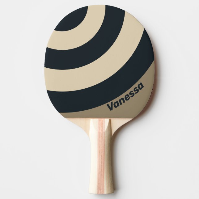 Raquete De Ping Pong Retro Tempestade Deserto Três Círculo Listra com N (Frente)