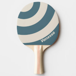 Raquete De Ping Pong Retro Tempestade Três Listras em Círculo com Nome
