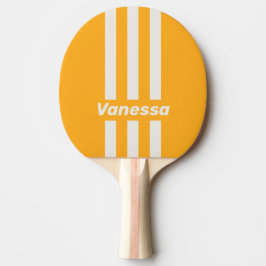 Raquete De Ping Pong Retrô Três Listras Verticais com Nome Beijado pelo