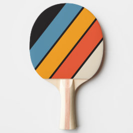 Raquete De Ping Pong Retrô Vintage Arco-íris Escuro Negrito Listrado