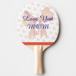 Raquete De Ping Pong Ribbon Te Ama Mãe Tipografia Dia de as mães Elegan