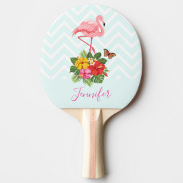 Raquete De Ping Pong Rico rosa Flamingo e Hibiscus Tropical