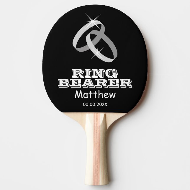 Raquete De Ping Pong Ring Bearer mesa personalizada pino pingue-pongue  (Frente)