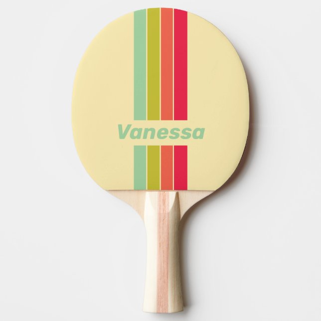 Raquete De Ping Pong Riscas Finas de Borboleta com Nome (Frente)