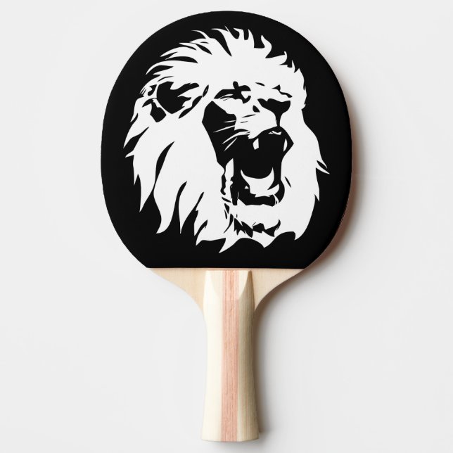 Raquete De Ping Pong Roaring Lion Face (Frente)