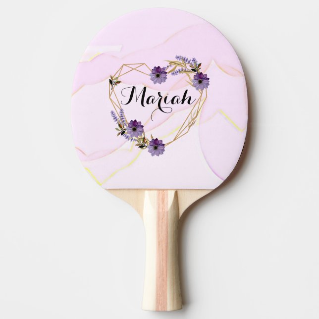 Raquete De Ping Pong Romantic purple flower bouquet abstract background (Frente)
