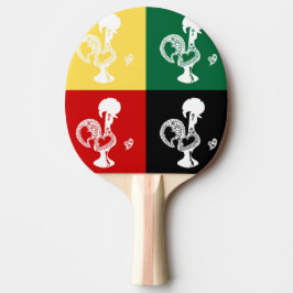 Raquete De Ping Pong Rooster Português do Padrão Colorido de Barcelona