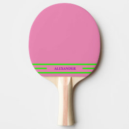 Raquete de Ping Pong Rosa Brilhante e Colorida