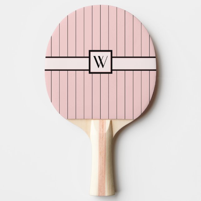 Raquete De Ping Pong Rosa com Pinstripes Negra Ping Pong Paddle (Frente)