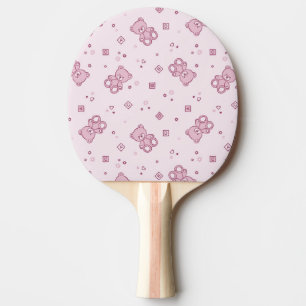 Raquete De Ping Pong Rosa do fundo dos ursos de ursinho