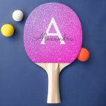 Raquete De Ping Pong Rosa-Quente - Luminosa Roxa e Monograma Espelho<br><div class="desc">Coletor de Pino de Pino de Ping de Mão Rosa Quente e Púrpura de Mão-de-Ombre Cinza e Espargo Elegante. Este Ping Pong Paddle pode ser personalizado para incluir seu nome inicial e seu nome próprio.</div>