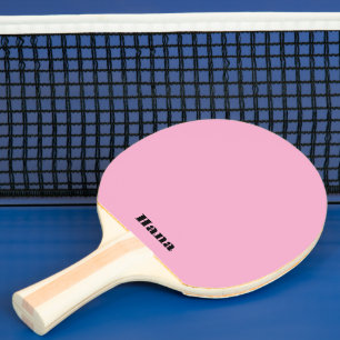 Raquete de Ping Pong Rosa, Texto Diferente em Ambo