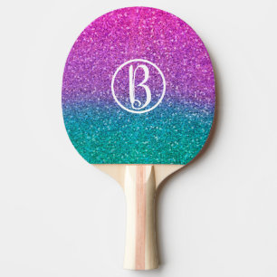 Raquete De Ping Pong Rosa Turquesa Água Azul & Lilás Brilhante Purpurin