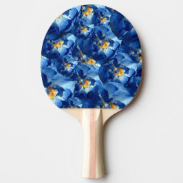 Raquete De Ping Pong Rosas Azuis Ping Pong Padden, Rubber Vermelho Tras