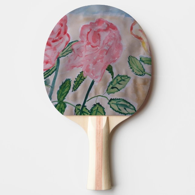 Raquete De Ping Pong Rosas de Verão abstrato (Frente)
