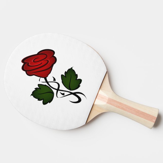 Raquete De Ping Pong Rosas vermelhas simples (Lateral do verso)